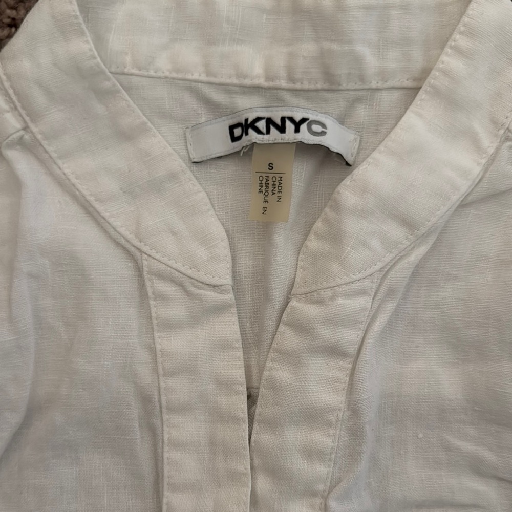 DKNYC White Long Sleeve Shirt Dress Casual - Picture 2 of 4